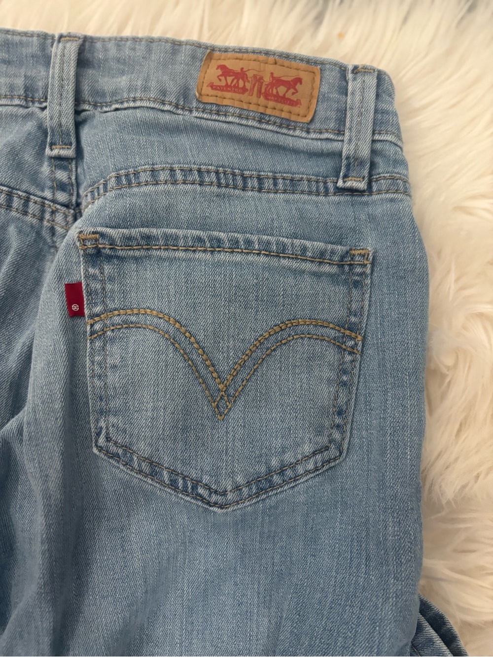 Levis 518 Jeans Women's 0M Blue light Wash Bootcut Superlow Flare Y2K Vintage - Picture 5 of 6